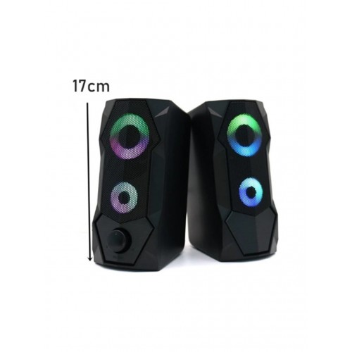 Gaming Rgb Işıklı Speaker Hoparlör 2.0 Bigisayar-Leptop Uyumlu Yüksek Kaliteli USB Bilgisayar Hoparlörü