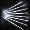 8 Tüplü Beyaz Meteor Kayan Tüp LED - Ağaç Bahçe-Sokak Saplamalı Yağmur Işıkları Solar Güneş Enerjili