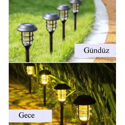6 Adet X-20 Büyük Boy Çime Saplamalı Solar Güneş Enerjili Bahçe Lambası Fotoselli Büyük Boy