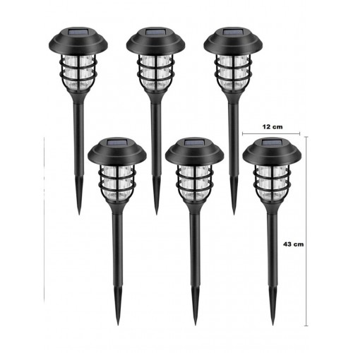 6 Adet X-20 Büyük Boy Çime Saplamalı Solar Güneş Enerjili Bahçe Lambası Fotoselli Büyük Boy
