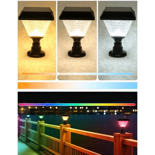 40W Set Üstü Rgb-Günışığı Beyaz Renk Ledli Ayarlanabilir Solar Güneş Enerjili Bahçe Lambası Set üstü