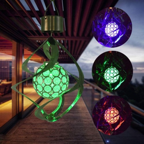 1 Adet Dekoratif Bağ Bahçe Balkon Dış Mekan Solar Güneş Enerjili Dekoratif Rgb LED Işık Spiral Işık Rüzgar Gülü