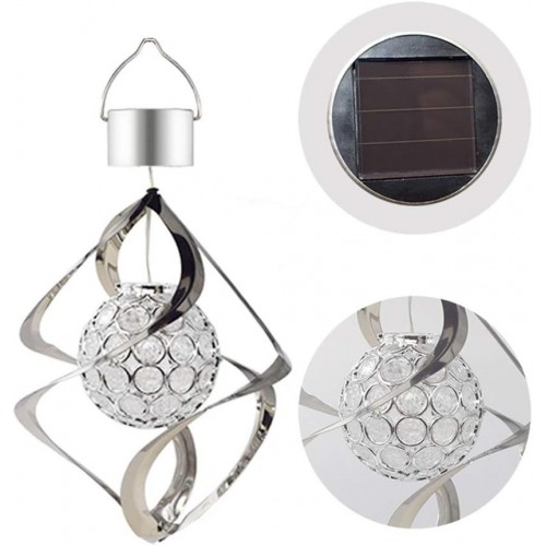 1 Adet Dekoratif Bağ Bahçe Balkon Dış Mekan Solar Güneş Enerjili Dekoratif Rgb LED Işık Spiral Işık Rüzgar Gülü