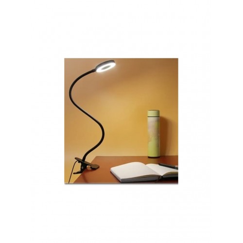 Kıskaçlı Akrobatik 3 Renk Masa Lambası Işık Şiddeti Rengi Ayarlanabilir USB Çalışma Işığı Kitap Okuma Lambası S1 Tek Kol Siyah