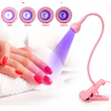 Jel Oje Kurutucu 3W Mor UV LED Mini Işık PEMBE Taşınabilir Akrobat Klipsli Manikür Tırnak Kurutucu