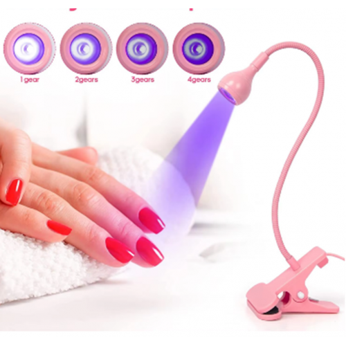 Jel Oje Kurutucu 3W Mor UV LED Mini Işık PEMBE Taşınabilir Akrobat Klipsli Manikür Tırnak Kurutucu
