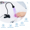 Jel Oje Kurutucu 3W Mor UV LED Mini Işık SİYAH Taşınabilir Akrobat Klipsli Manikür Tırnak Kurutucu