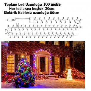  100 Metre Led Işık 480 Led Süper Parlak 100 Metre Rgb Led 8 Animasyonlu Cafe Restorant Parti Yılbaşı Özel Gün ( araba Ledi )