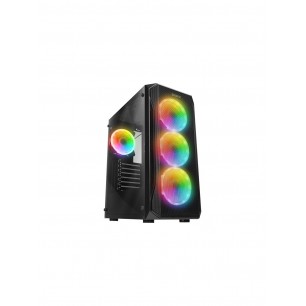  Everest X-RACER 600W Psu'lu Temperli Camlı 4*12cm RGB Fan Mid-Tower Gaming Oyuncu Kasası