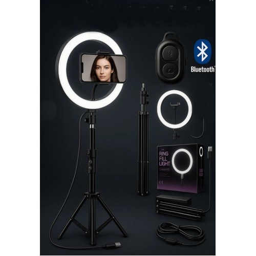 Bluetooth Kumandalı 210 cm Tripod Telefon Tutuculu Selfie Çubuğu Telefon, Kamera ve Lamba Tripodu