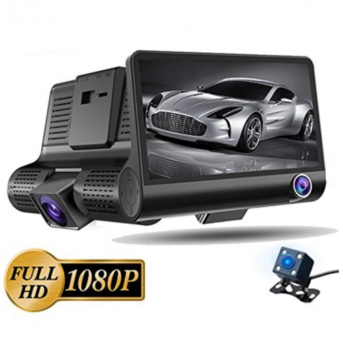 K-819 1080p Full HD 4'' Büyük Ekranlı Araç içi Kamera 3 Kameralı (Ön Görüş-Geri görüş-İç Görüş) Gece Görüş