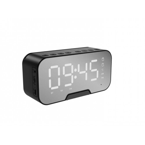 K-10 Bluetoothlu Mp3 Müzik Çalar Fm Radyolu - Alarmlı Dijital Masa Saati / Termometre Özellikli