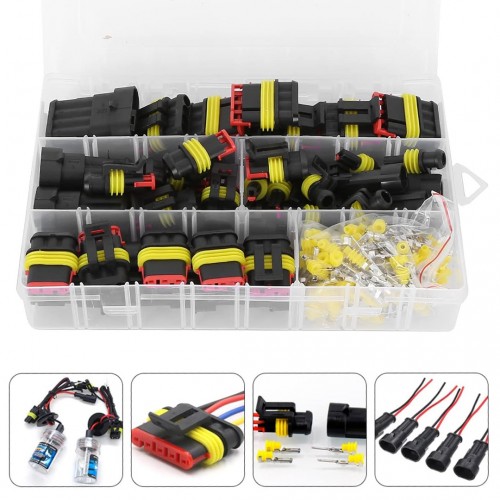 352 Parça Konnektör Set Kutulu 1-2-3-4 Pin Su Geçirmez Otomotiv Konnektör Seti