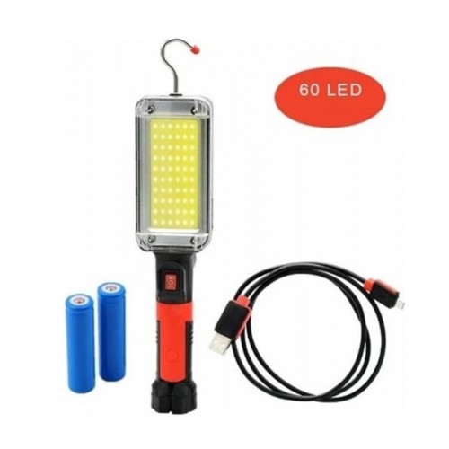 ZJ-8859 Şarjlı LED Fener Mıknatıslı Çalışma Lambası Sabitleme ve Hareketli Kanca Asılabilir Işıldak