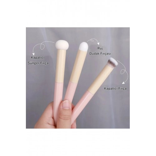 Yeni Stil 3'lü Mantar Kafa Makyaj Fırçası Soft Professional Kontür Fırça Seti