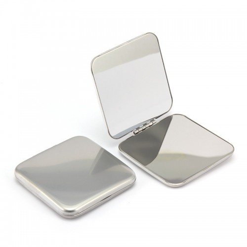Kare Metal Cep Aynası - Katlanabilir, Çift Taraflı, Mini Makyaj Aynası, 5cm 