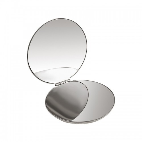 Yuvarlak Metal Cep Aynası - Katlanabilir, Çift Taraflı, Mini Makyaj Aynası, 6 cm 