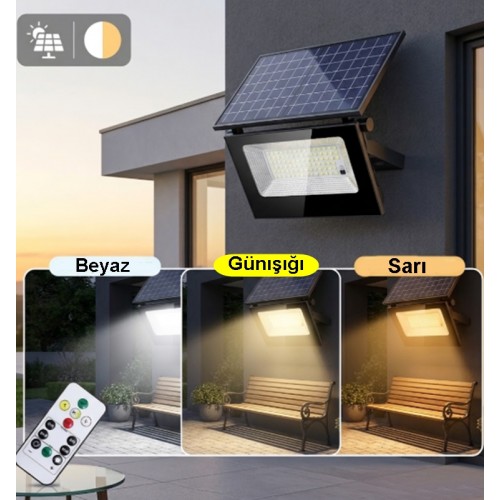 60 Watt Solar Led Projektör - Güneş Enerjili Solar Bahçe Lambası ip67 Solar sokak Lambası