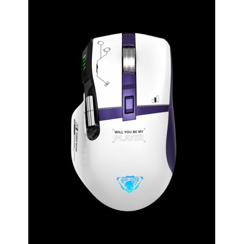 GWH-101 Şarjlı BT+2.4GHZ 12000Dpı Ultra Hafif Şarjlı Kablosuz Oyuncu Mouse Oyuncu Faresi BEYAZ