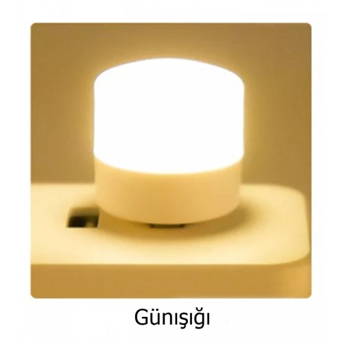 Mini Ampul 1w Taşınabilir Usb Led Işık - Powerbank Laptop Pc Uyumlu günışığı Renk