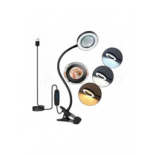 Akrobat Hareketli 10X Büyüteçli Led Işıklı Masa Çalışma Lambası