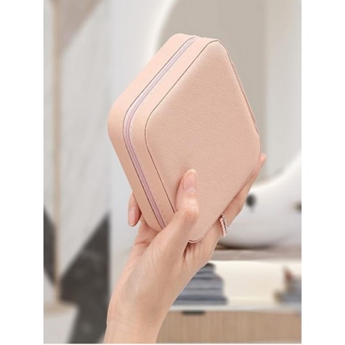 Takı Kutusu Düzenleyici Taşınabilir Mücevher-Takı Saklama Kutusu Mini Çoklu Takı Organizeri ( PEMBE )
