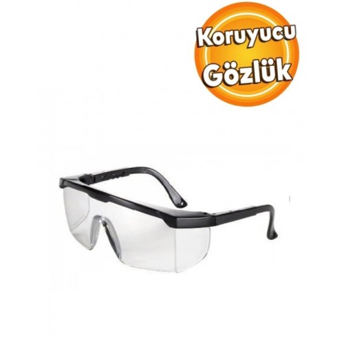 İş Güvenlik Gözlüğü Dayanıklı Ayarlı Şeffaf Koruyucu Laboratuvar Gözlüğü 1 adet
