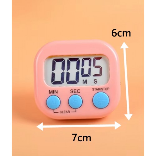 JS-188 Mini Dijital Öğrenci Sınav Kronometresi 100Dk İleri veya Geri Sayım Cihazı - 2 Kademeli Kronometre ( Pembe )